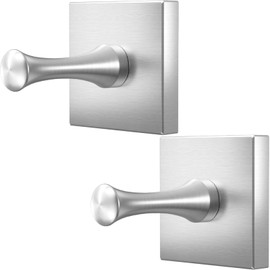 DGYB Towel Hooks for Bathrooms Set of 2 Brushed Nickel Shower Hooks for Inside Shower Stainless Steel Heavy Duty Wall Hooks for Hanging for Kitchen Bedroom Office Pool Coats