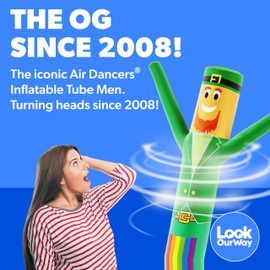 LookOurWay Air Dancers Wacky Waving Inflatable Tube Man - 7ft Tall Inflatable Dancing Man with Weather-Resitant Blower for Business Advertising - St. Patrick's Day Theme - Leprechaun