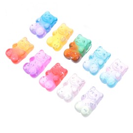 Operitacx 50 Stück Bärenzubehör Bulk- Charms Candy bär charms für halsketten haarklammer set haarspangen set Charme Haarnadel künstlicher Bär Stirnband Material Harz