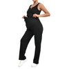 OYOANGLE Women's Maternity 2 Piece Pajamas Set Rib Knit Sleeveless