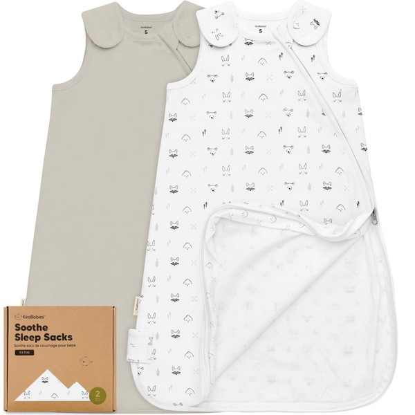2-Pack Organic Sleep Sacks, 100% Cotton - Baby Sleeping Sack, Wearable Blanket Baby, Sleep Sack for Babies, Toddler Swaddle Sack, Newborn Baby Sleeping Bag, Infant Sleepsack, Girl, Boy (Nordic, S)