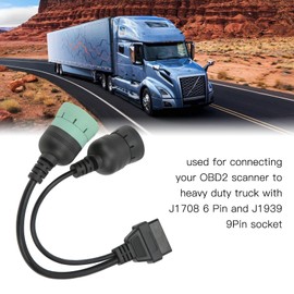 Hapivida OBD2 Truck Y Kabel Universal 16-Pin Buchse auf 6-Pin J1708 9-Pin J1939 Adapterkabel für Kfz Diagnosewerkzeug