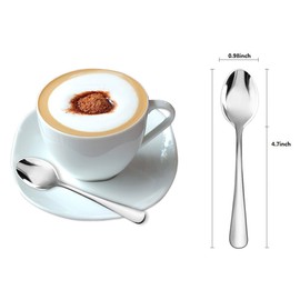 Demitasse Espresso Spoons,12-piece Mini Coffee Tiny Stainless Steel Spoons Bistro Small Spoons for Dessert, Tea, Appetizer(4.7Inch)…