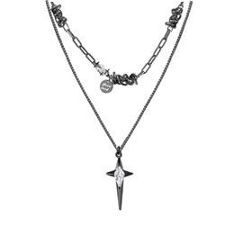 MASW Fashionable cross star necklace spring clavicle chain double layer necklace personality ladies necklace M4225 (M4225002)