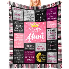 Domueay Gifts for Mum Unique Mum Birthday Gifts from Daughter Son Presents for Mum Mother Mummy Stepmum Best Mum Gifts for Mothers Day Christmas Valentine's Day Soft Mum Blanket 50"x60"
