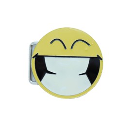 TFJ Men Women Retro 80's Fashion Belt Buckle Yellow Color Metal Smiley Face Eyes Style Round