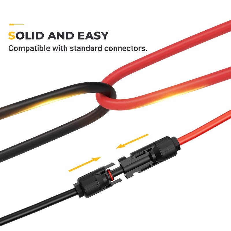 BougeRV 10 Feet 10AWG Solar Extension Cable with Female and