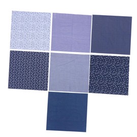 KONTONTY 7Pcs Navy Floral Pattern Cotton Fabric Twilled Cloth for DIY Sewing Quilting and Craft Projects for Home Decor Cushions and Handmade Accessories