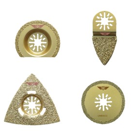 4 x TopsTools UNK4CRM Mixed Grout Blades Compatible with Bosch Fein (Non-StarLock) Makita Milwaukee Einhell Ergotools Hitachi Parkside Ryobi Worx Workzone Multi Tool Accessories