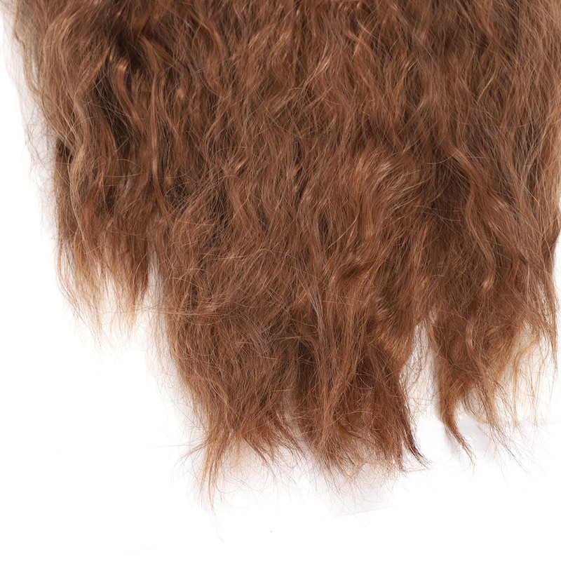 Light Brown Wave Wig Adjustable Charming Breathable Comfortable Fluffy Heat