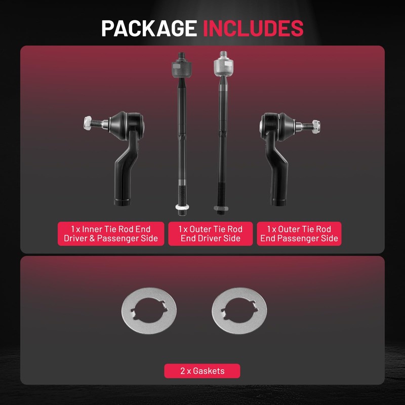 BDFHYK 4pcs Front Inner & Outer Tie Rod Ends Kit