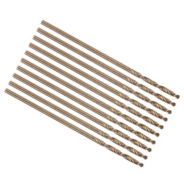 PATIKIL #57 Drill Bit, Micro Number Small Bits 4341 High-Speed Steel 118° Gold Finish for Soft Thin Metal Steel Wood Acrylic - 10 Pack