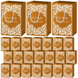 SilTriangle 24 Pcs Cielito Lindo Party Favor Bags with Handles Mexican Fiesta Baby Shower Platos De Barro Decoration Cinco De Mayo Paper Candy Goodie Bags for Themed Party Birthday Wedding