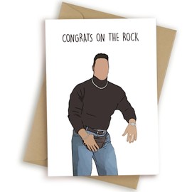 HEALSLA The Rock Engagement Card, Engagement Cards for Couples Newly Engaged Congratulations Card, Funny Engagement Gifts for Him, Dwayne Johnson Congrats on the Rock