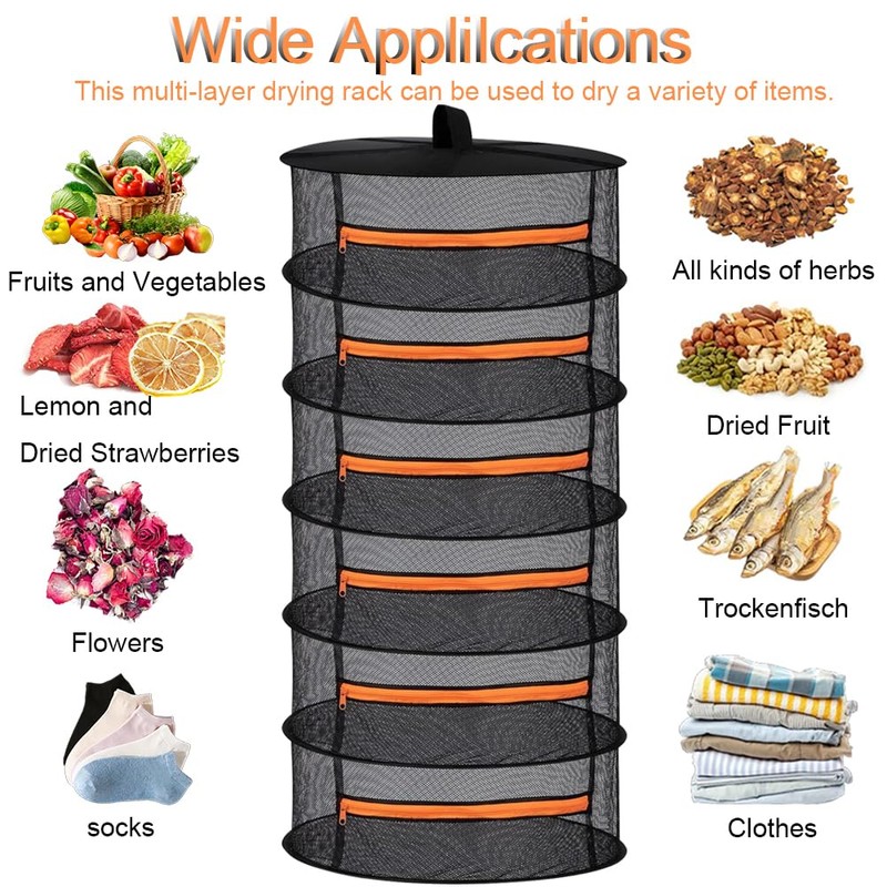 Cerkkapo Drying Net Herbs, 6-Layer Herb Dryer Hanging, Foldable Drying