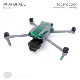 WRAPGRADE Skin Sticker for DJI Air 3S Accent Color Sticker (Emerald Skull)