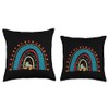 Cool Roller Skating Skate Girl Rainbow Heart Throw Pillow