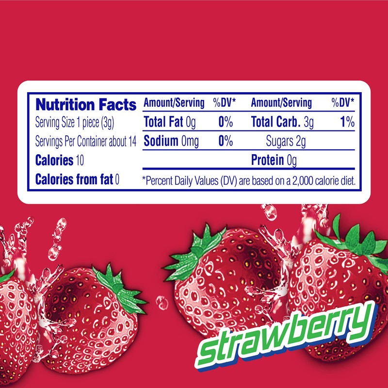 Mentos Pure Fresh Sugar-Free Chewing Gum with Xylitol, Strawberry, 50