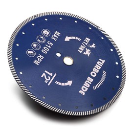 12" Granite and Marble Diamond Turbo Saw Blade for Cutting Granite Marble Stone…