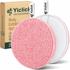 Yiclick Exfoliating Body Scrubber (2 Pack) Body Exfoliating Scrubber Exfoliating Sponge for Shower Bath Shower Loofah Loofah Lufa with Handle Dead Skin Exfoliating Scrub for Body Scrub Men Women