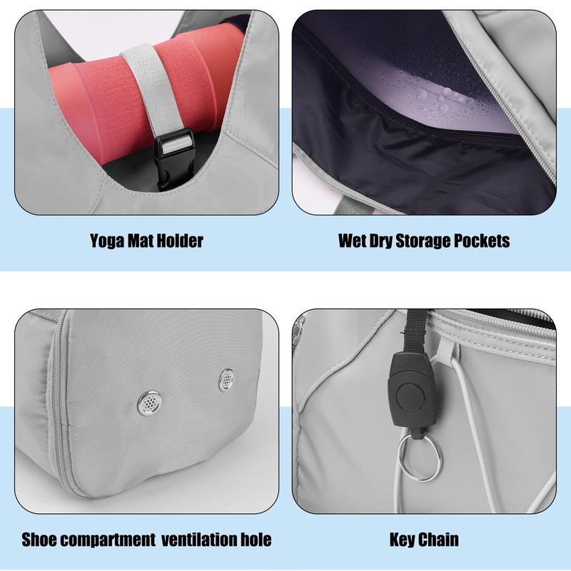 forestfish Gym Bag For Women With Yoga Mat Holder &