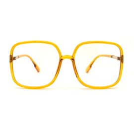 Gafas de sol rectangulares para mujer de los años 90 con diseño de mariposa transparente, Amarillo dorado, 5 9/16" (142mm) x 2 3/8" (60mm)