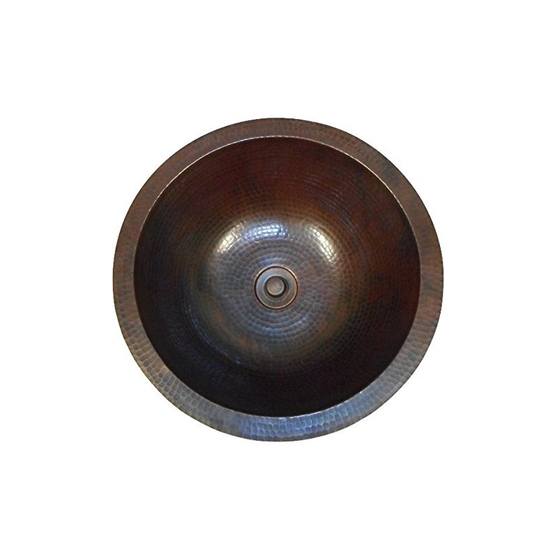 SimplyCopper 15" Rustic Round Copper Bath Sink In ORB Finish