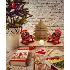 Christmas in Heaven Decoration Christmas Memorial Rocking Chair Ornament Save A Seat Memorial Gift (2 seat)