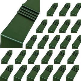 24 Pack Forest Green Table Runners 12 x 108 inches Long Silk and Smooth Fabric Table Runner for Party Wedding Banquet Birthday Graduations