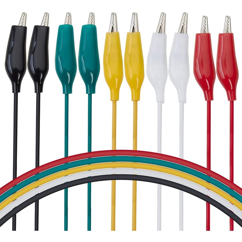 YFFSFDC 5 Colors 30pcs Tester Wire 50cm Alligator Clip Double