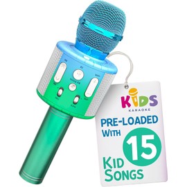 Move2Play, Kids Karaoke Microphone | Includes Bluetooth & Pre-Loaded Nursery Rhymes | Birthday Gift for Girls, Boys & Toddlers