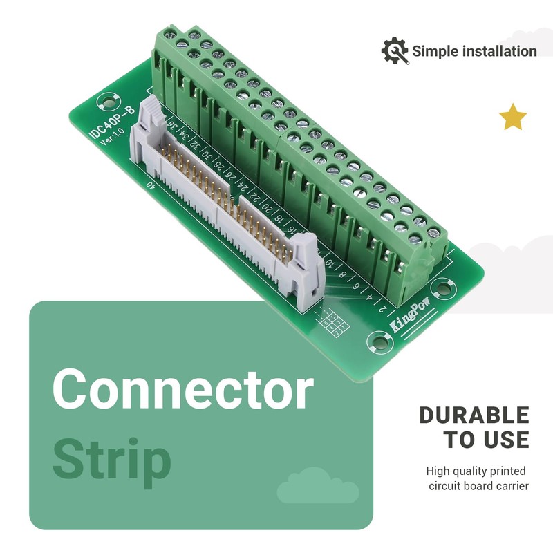 Peakloong IDC40P 40Pin Connector Strip Breakout Board Terminal Block Plug