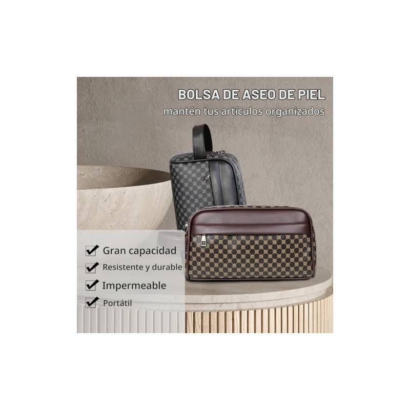 Neceser de Viaje con Manija, Bolsa de Aseo Impermeable Gran