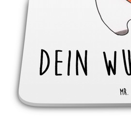 Mr. & Mrs. Panda 6er Set Personalisiertes Untersetzer Set Einhorn Herz - Personalisierte Geschenke, Einhorn Deko, Unicorn, Einhörner, schlimm, bunt,