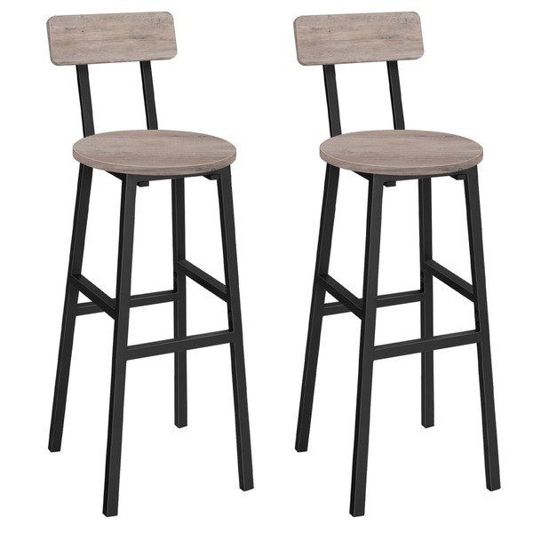 MAHANCRIS Bar Stools, Set of 2 Round Bar Chairs, 28