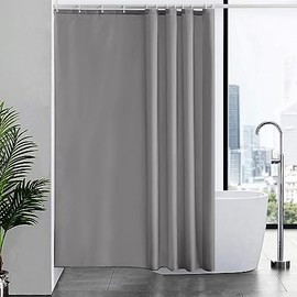 Cortina De Baño Tela,180 * 180cm Cortina De Ducha con 12 Ganchos,70% EVA 30% PE Cortinas de Regadera Antimoho de Impermeable Antibacteriano,Ojales De Metal,Duradero,para Duchas de Baño y Bañeras