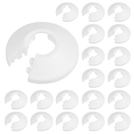 BUYGOO 20PCS Radiator Pipe Collars Strong White Plastic Pipe Covers Sleeve for 15 mm Diameter Pipe