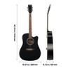 VEVOR Cutway Acoustic Guitar, 41 in, 6-String Black Solid Spruce