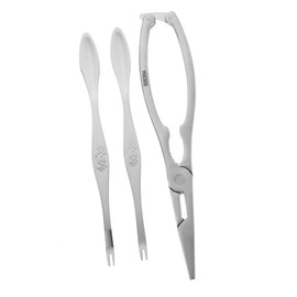 Sosoport 3pcs Zinc Alloy Crab Tools Set Seafood Eating Supplies for Crabs Lobsters and Nuts Ergonomic Design for and Slip Function Portable Kitchen Seafood Accessories