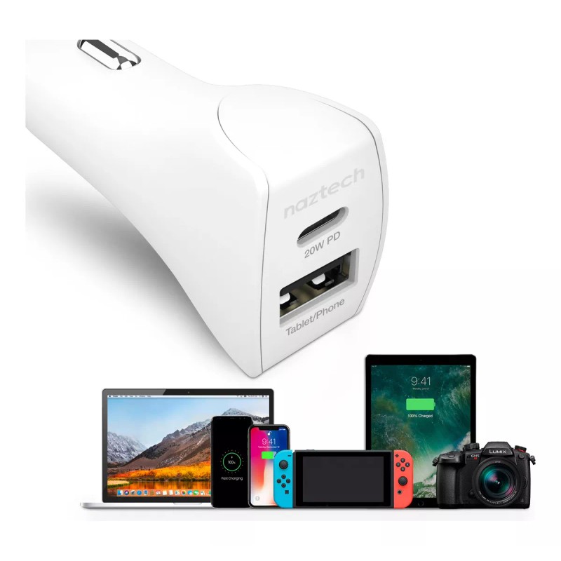 Naztech Cargador De Auto Usb C A Lightning 20w Pd/12w