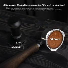 NOTSEK Tamper 58 mm, Ripple Base Coffee Tamper with 30 lbs Contact Pressure, Tamper Pressure Regulating Base Made of 304 Stainless Steel Espresso Tamper for Portafilter 58 mm