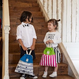 Hoppe Black Stripe Drawstring with Handle, Made in Japan, Handmade, Kindergarten, Preparation, School Entrance Goods, School Commuting to School, Gymnastics Clothes, Change of Clothes, Shoe Case,