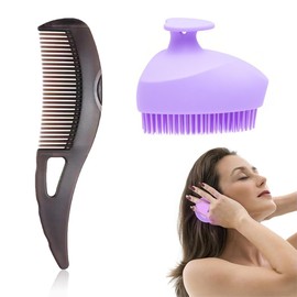 CATOR 2 PCS Schuppenkamm, Läusekamm Hohler Zahnkopf Energie-Massage Haarkamm mit Griff Haarkamm für Schuppen Bessere Haarqualität Kopfhautkamm für Frauen Männer Entfernung von Schuppen und Schmutz