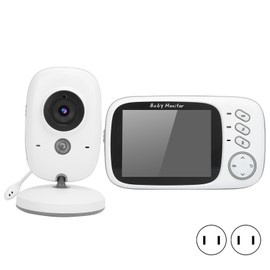Baby Monitor 2.4GHz Wireless Digital 3.2in Video Display Intercom Night Vision 100‑240VUS Plug