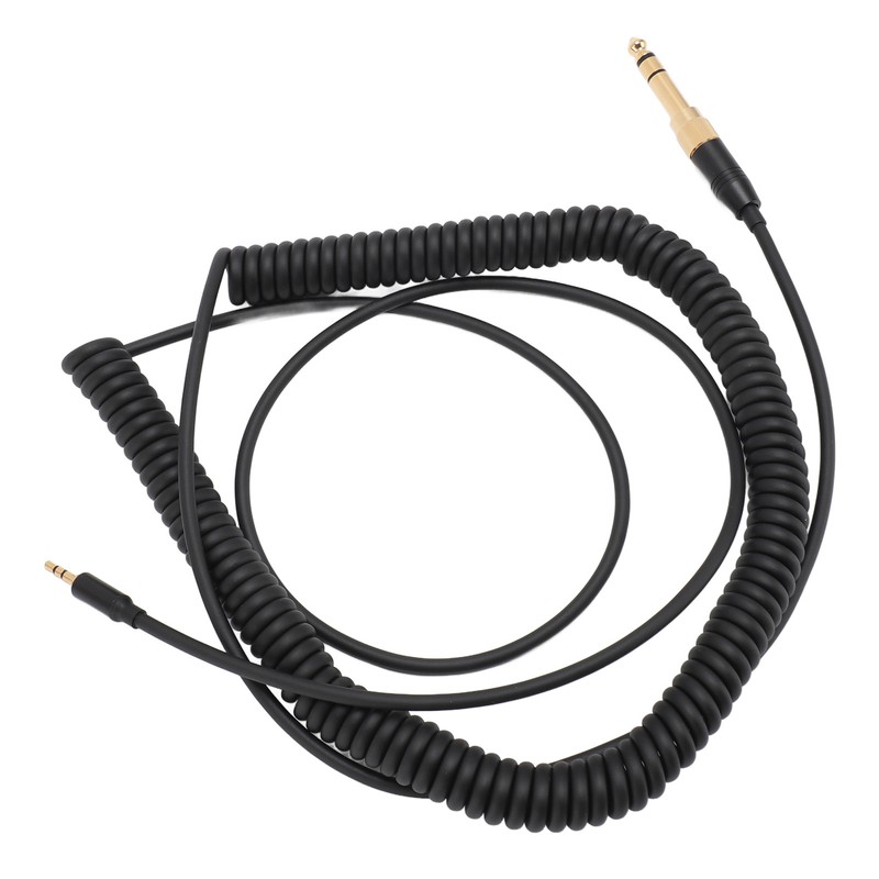 Coiled Headphone Cable Gold Plated Connector Replacement Headset Sound Cord