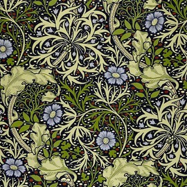 ZFENGYYUAN William Morris Seaweed Pattern Home Decorative Throw Pillow Case Cushion Cover for Gift Home Couch Bed Car 18X18inch