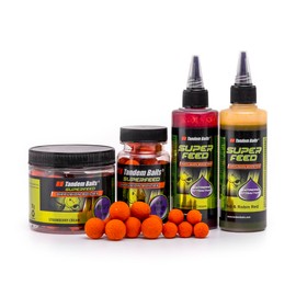 Tandem Baits Set of 4 Diffusion Baits Fishing Box L | Mini Pop Up Boilies 12 mm | Pop Up Boilies 16 mm | Diffusion Booster Attractor | Carp Fishing Set Up | Carp Bait | Carp Fishing Accessories