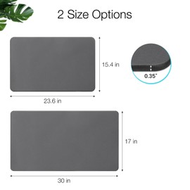 Greenturf Diatomite Stone Bath Mat, Premium Non-Slip Natural Diatomaceous Earth Bathtub Fast Drying Mats for Bathroom Floor (23.6" x 15.4" Dark Grey)