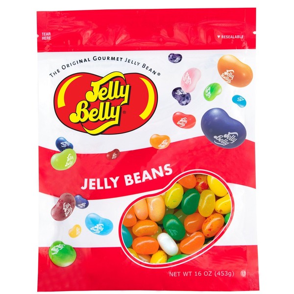 Jelly Belly Tropical Mix Jelly Beans - 1 Pound (16 Ounces) Resealable Bag - Genuine, Official, Straight from the Source