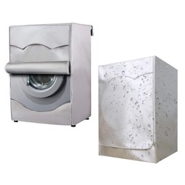 YSTP Washing Machine Cover Front Load Washer Protection Washer Dryer Cover Waterproof Dustproof Cover with Zipper for Most Front Loading Washers and Dryers 85 x 60 x 65cm (Silver) (HN13YLJZ56)